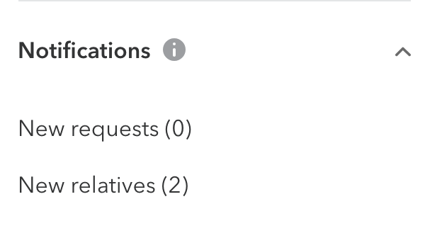 The Notifications checkboxes in DNA Relatives