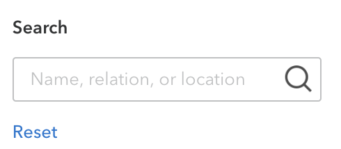 The search bar for filtering DNA Relatives