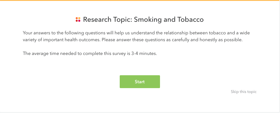 An example of a survey question